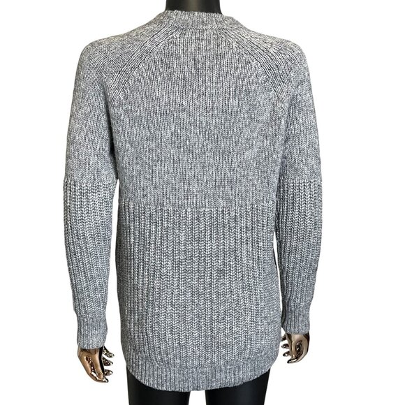 Banana Republic Italian Yarn Gray Ribbed Textured Crewneck Wool Blend Sweater XS - Picture 9 of 11